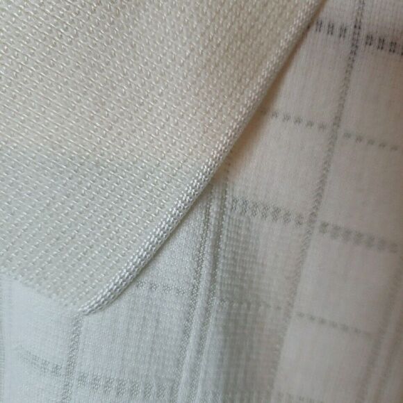 Van Heusen Studio Mens Polo Shirt Short Sleeve Big & Tall Off White Check XXL 2X - Picture 6 of 16